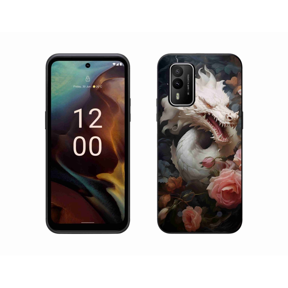 Zselés borítás mmCase a Nokia XR21 készülékhez - fehér sárkány