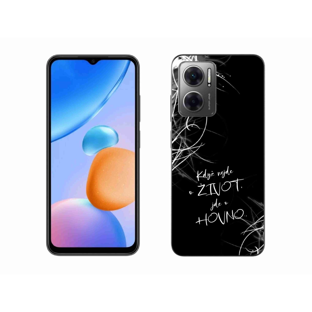 Gél borító mmCase a Xiaomi Redmi 10 5G-hez - vicces szöveg 16 fekete háttérrel