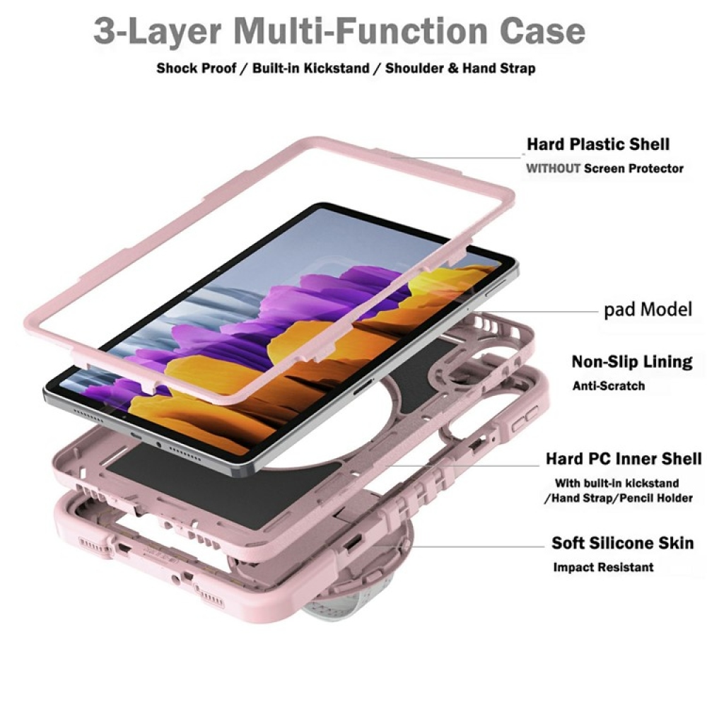 Strape tartós borítás kézi markolattal és pánttal Xiaomi Redmi Pad 2 - rózsaarany