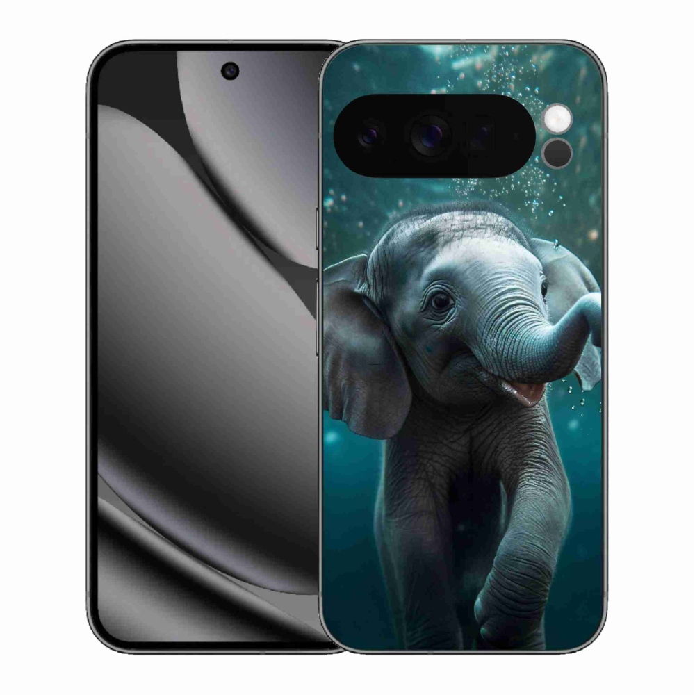 Zselés borítás mmCase a Google Pixel 10 Pro XL számára - elefánt a víz alatt