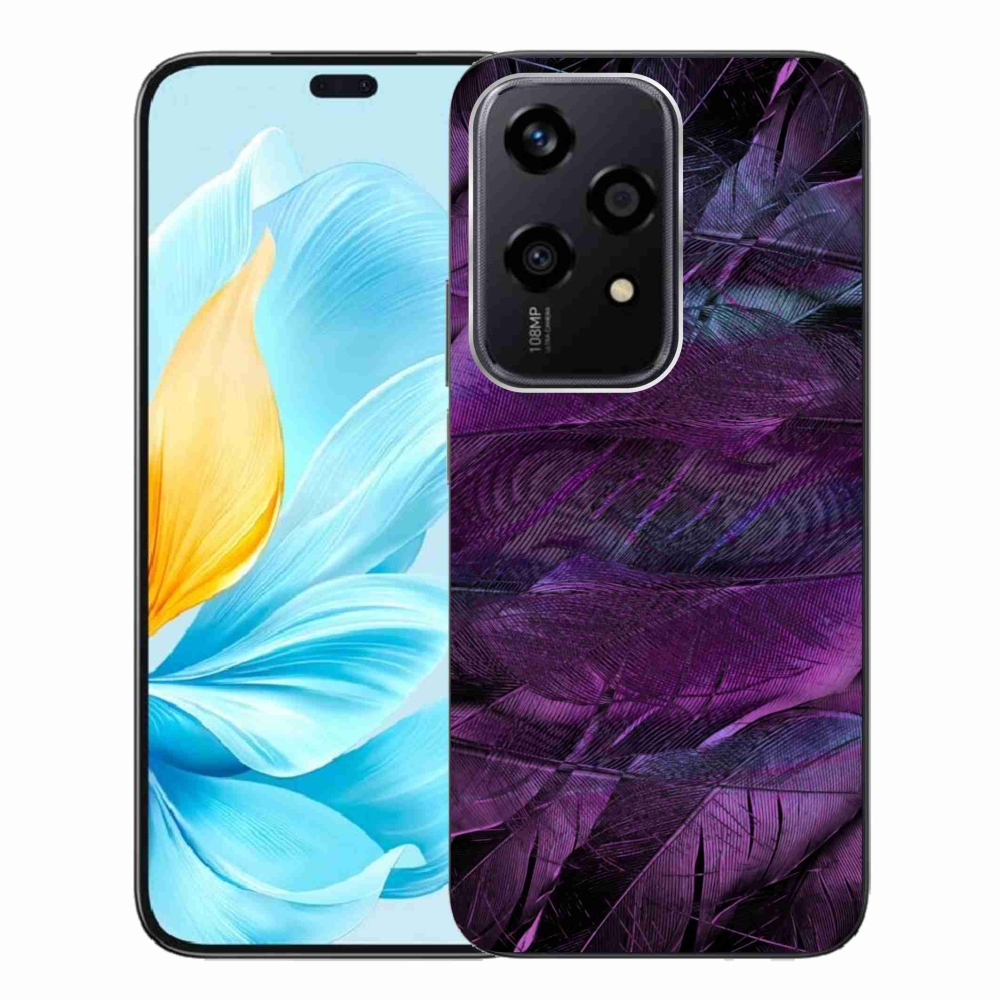 Zselés borítás mmCase a Honor 200 Lite 5G készülékhez - lila tollakkal