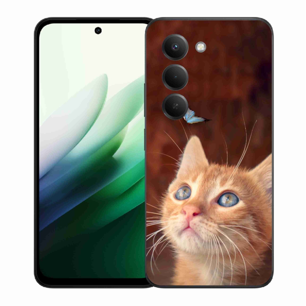 Gél borító mmCase a Xiaomi Redmi 15 5G-hez - pillangó és cica