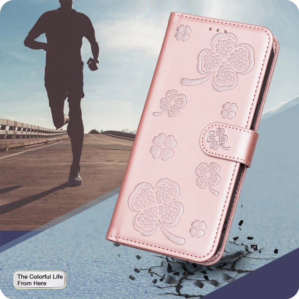 Clover könyv tok Honor X8c-hez - rózsaarany