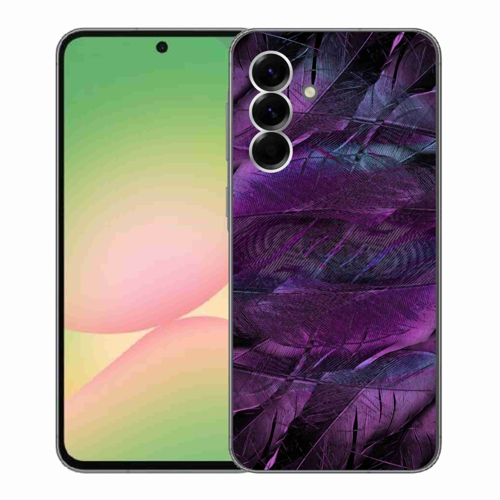 Gél védőhuzat mmCase Samsung Galaxy A56 5G - lila tollakhoz