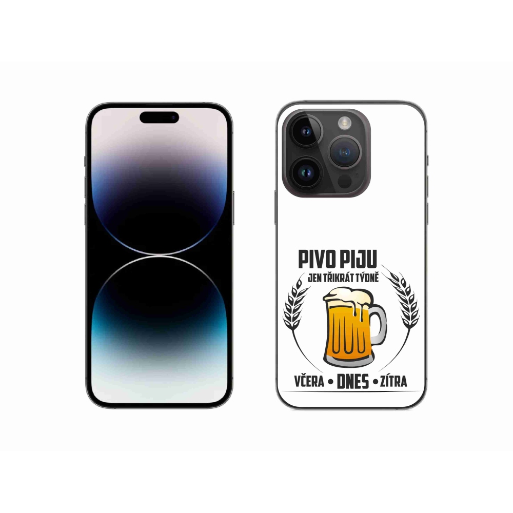 Gél borítás mmCase iPhone 14 Pro 6.1 készülékhez - sör motívum fehér háttér