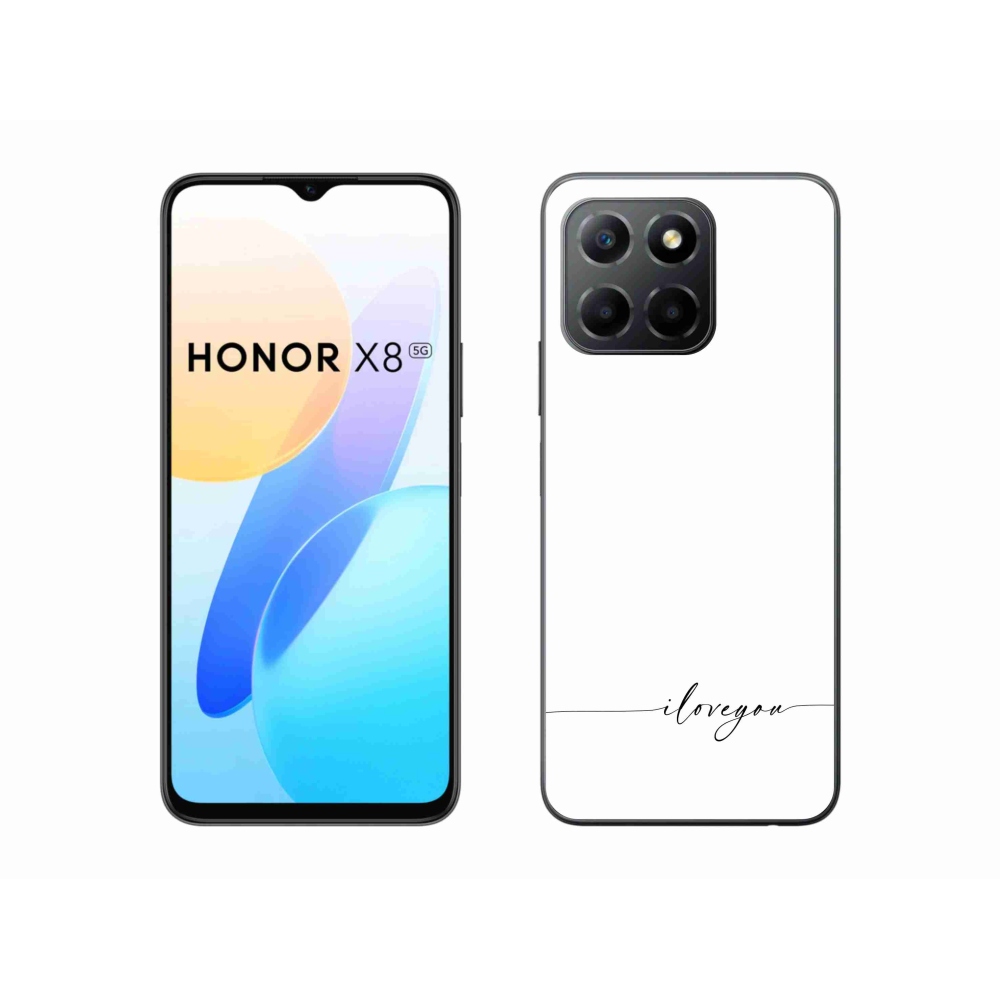 Gél borító mmCase a Honor X8 5G/Honor 70 Lite 5G számára - I love you fehér háttérrel