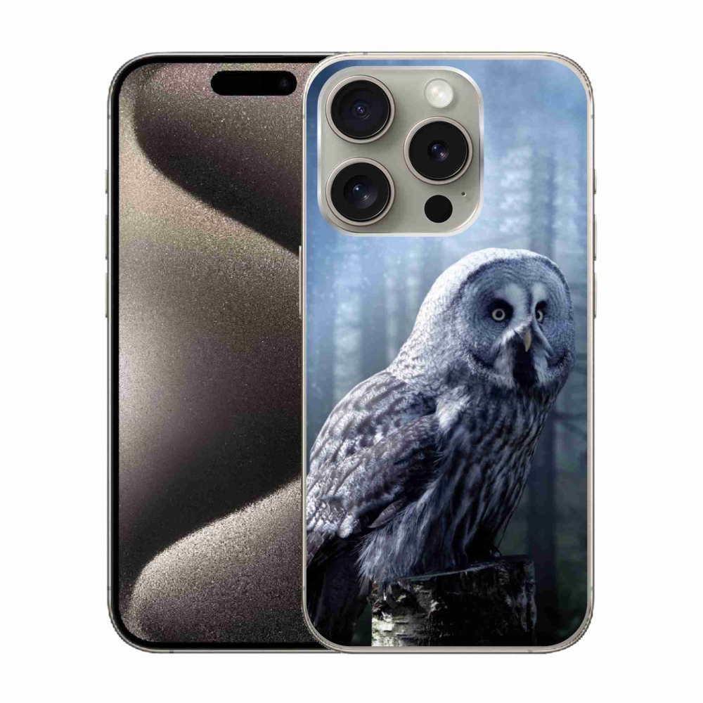 Zselés borítás mmCase iPhone 15 Pro készülékhez - bagoly