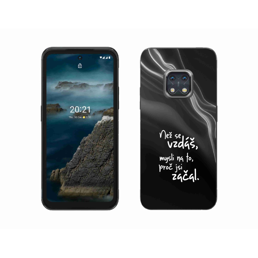 Zselés borítás mmCase a Nokia XR20 készülékhez - idézet 2 fekete háttér
