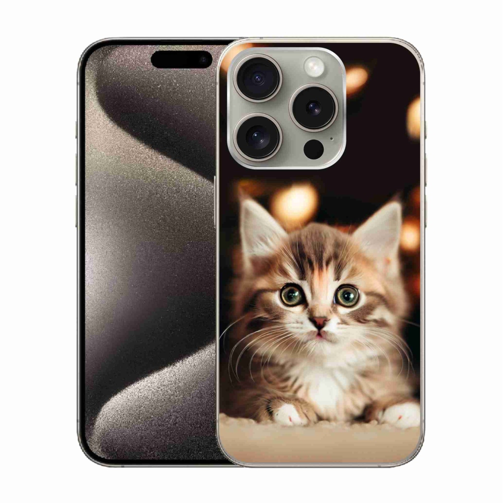 Gél borítás mmCase iPhone 15 Pro készülékhez - aranyos cica 2