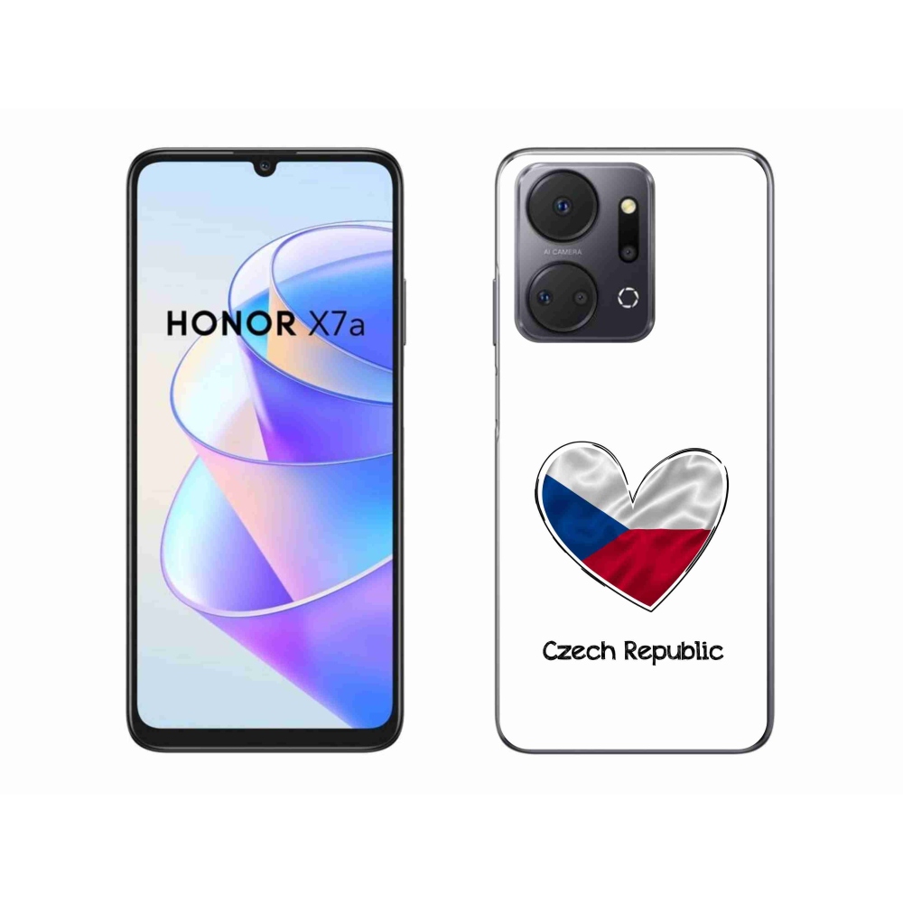 Gél borító mmCase a Honor X7a számára - szív zászló fehér háttérrel