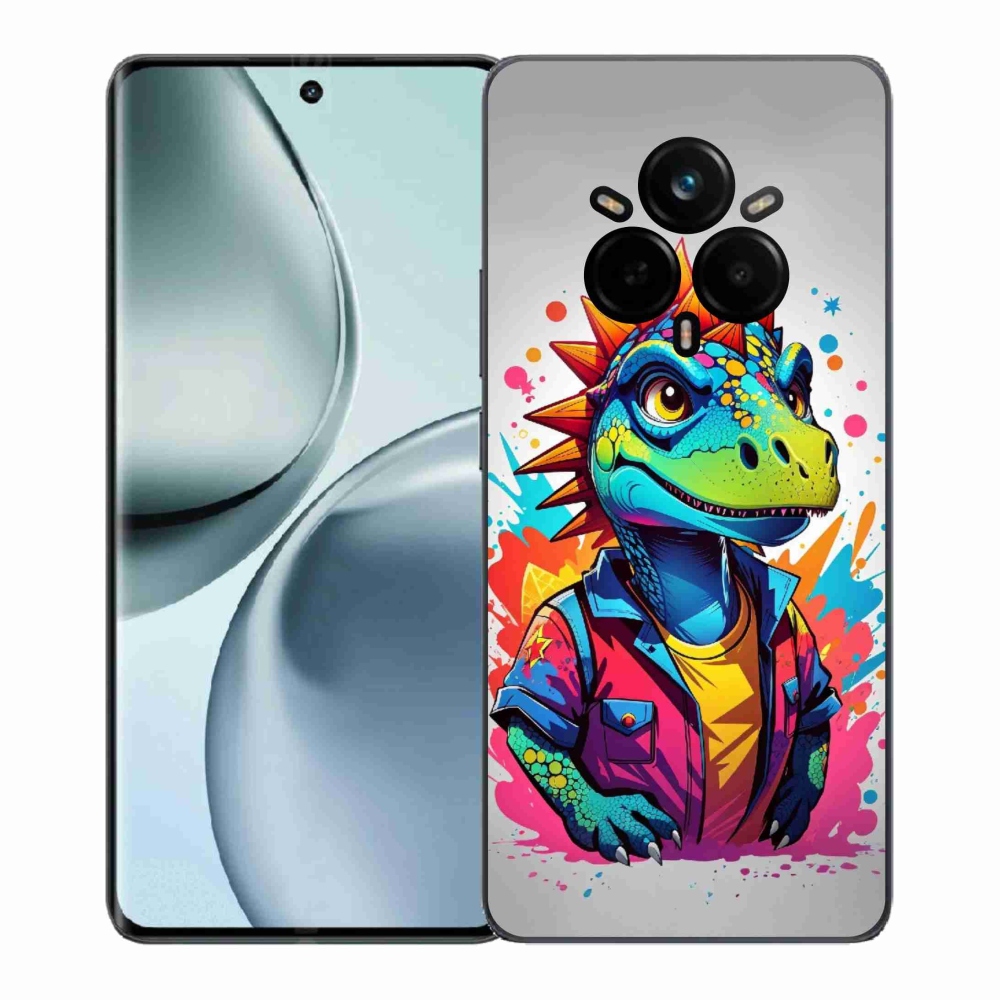 Zselés borítás mmCase a Realme 14 Pro+ 5G készülékhez - színes dinoszauruszok