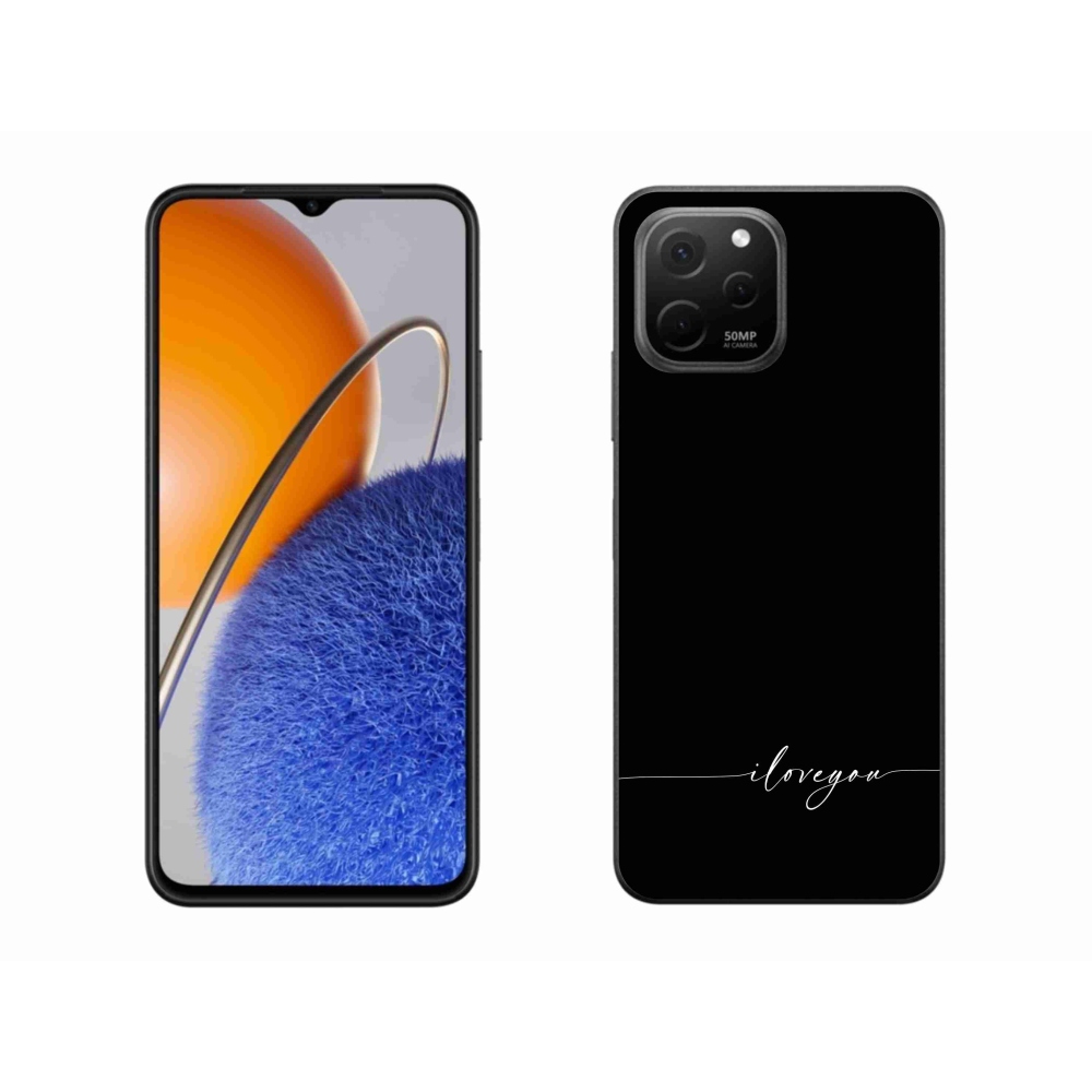 Gél borító mmCase a Huawei Nova Y61-hez - Szeretlek fekete háttérrel