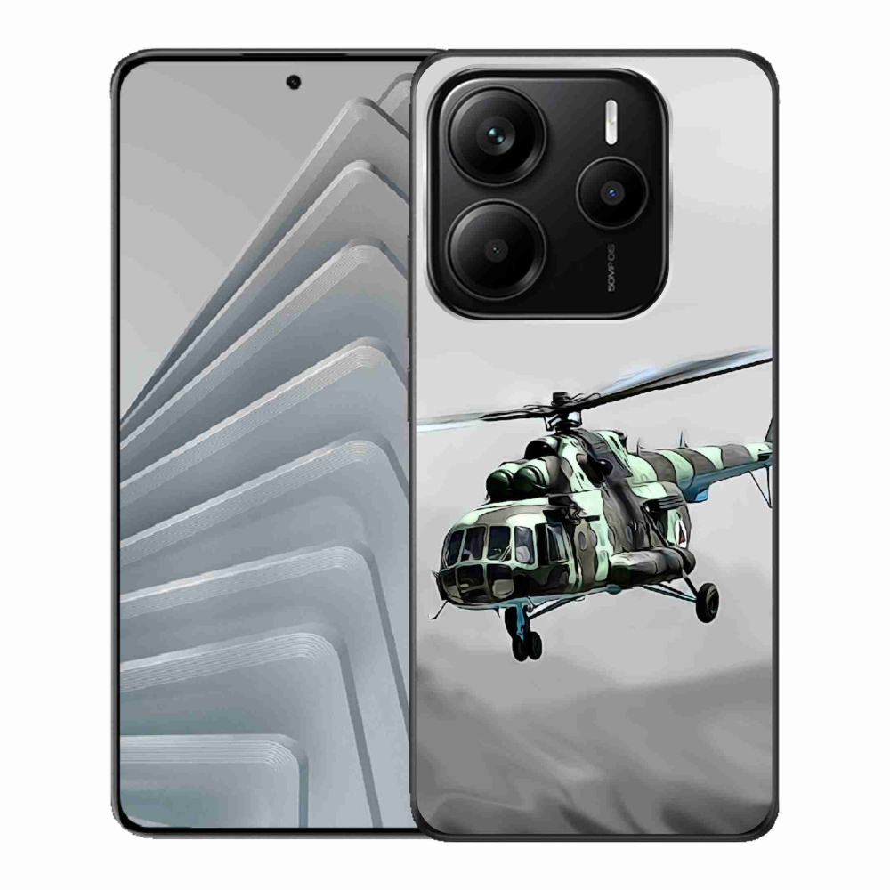 Gél borítás mmCase a Xiaomi Redmi Note 14 5G számára - katonai helikopter