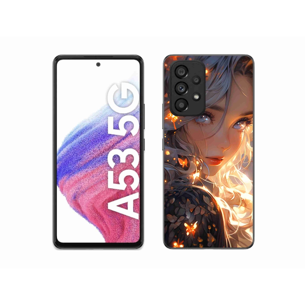 Gél borítás mmCase Samsung Galaxy A53 5G - lány és pillangók