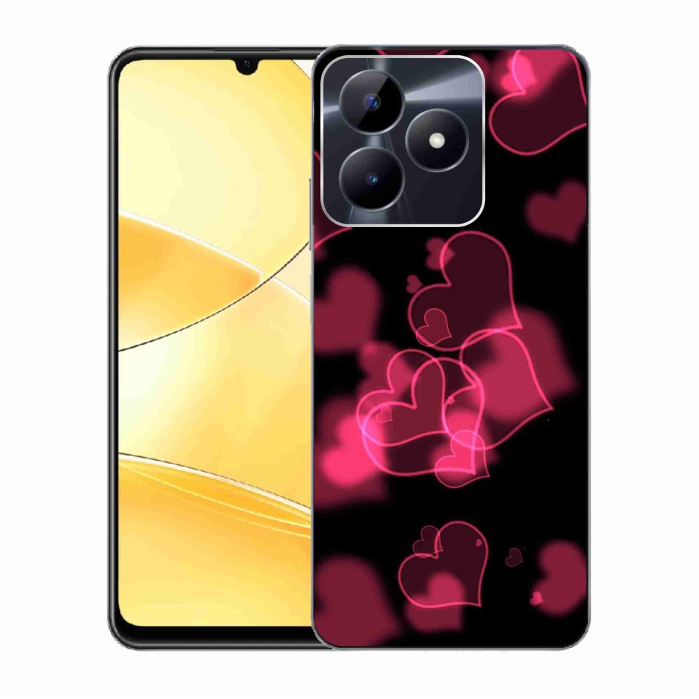 Zselés tok mmCase a Realme C51/C53 készülékhez - piros szívek