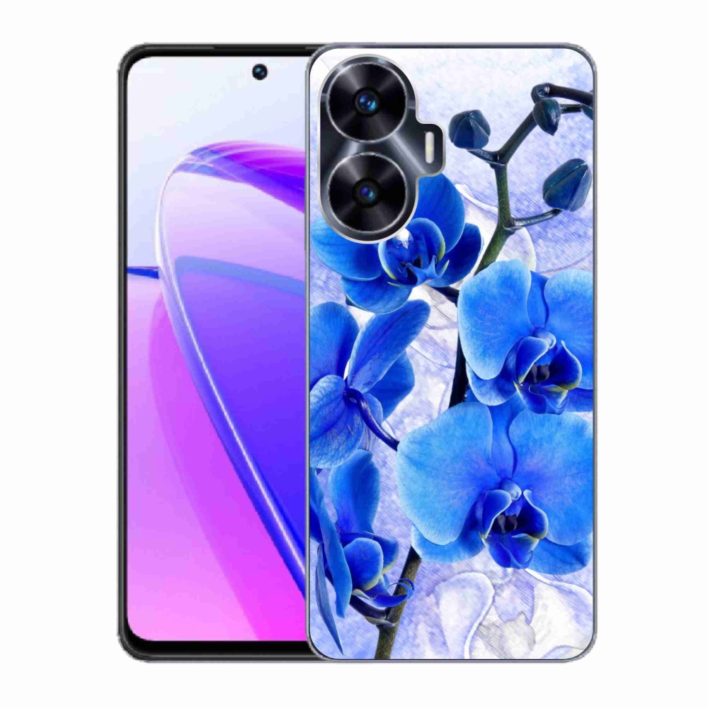 Gél borító mmCase a Realme C55 készülékhez - kék virágok