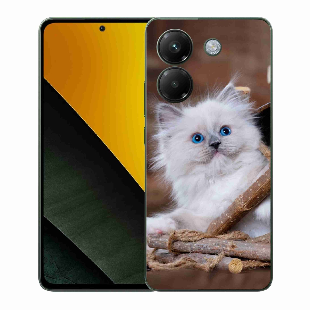 Gél borítás mmCase a Xiaomi Poco M7 Pro 5G-hez - fehér cica