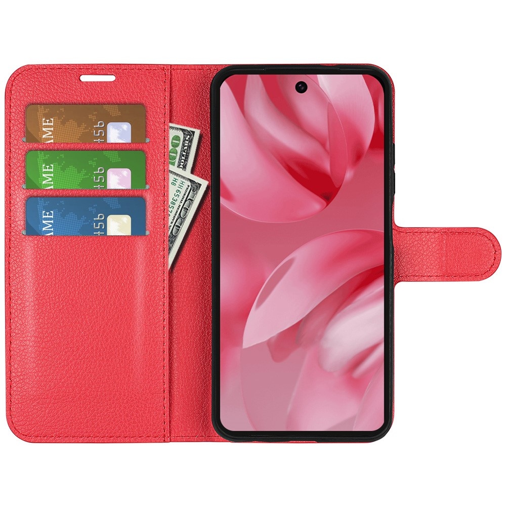 Litchi könyv tok a Google Pixel 10 számára - piros