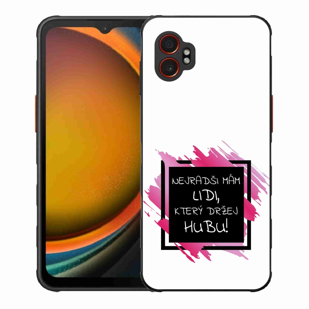 Gél borító mmCase Samsung Galaxy Xcover 7 Pro - vicces szöveg 7 fekete-fehér háttérrel