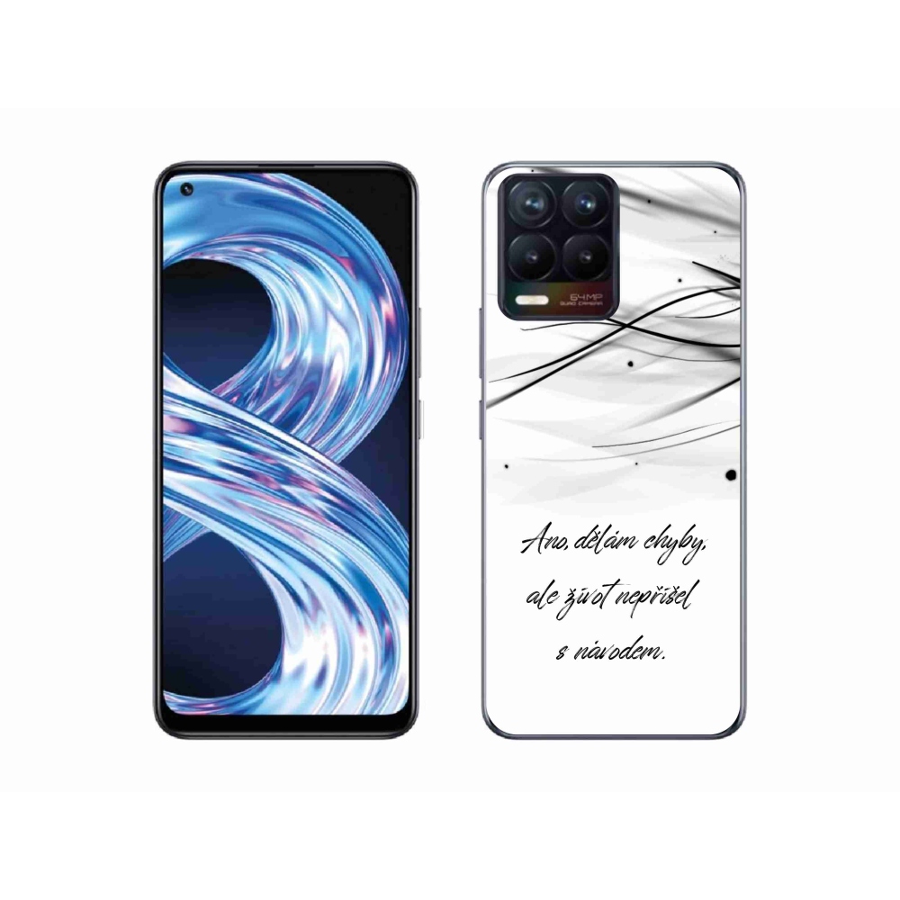 Gél borítás mmCase a Realme 8 Pro-n - idézet fehér háttérrel