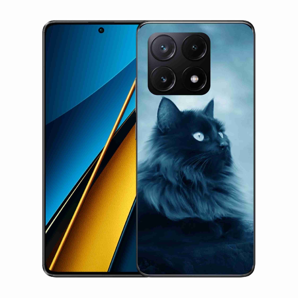 Gél tok mmCase a Xiaomi Poco X6 Pro 5G-hez - fekete macska 1