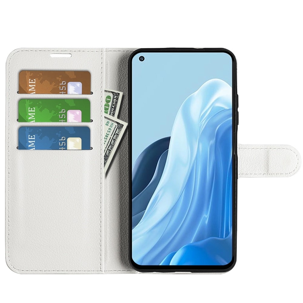 Litchi könyv tok Oppo Find X5 Lite készülékhez - fehér