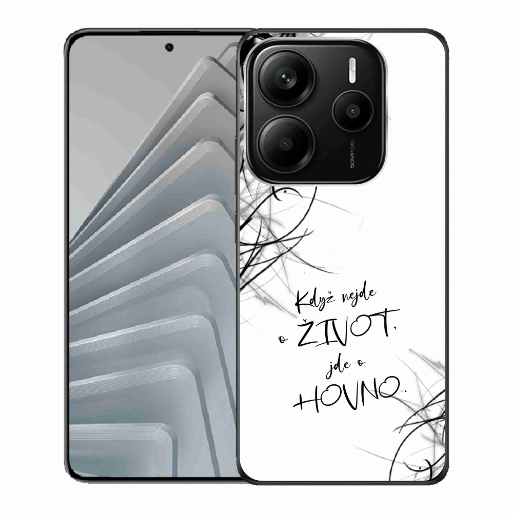 Gél borító mmCase a Xiaomi Redmi Note 14 5G számára - vicces szöveg 16 fehér háttérrel