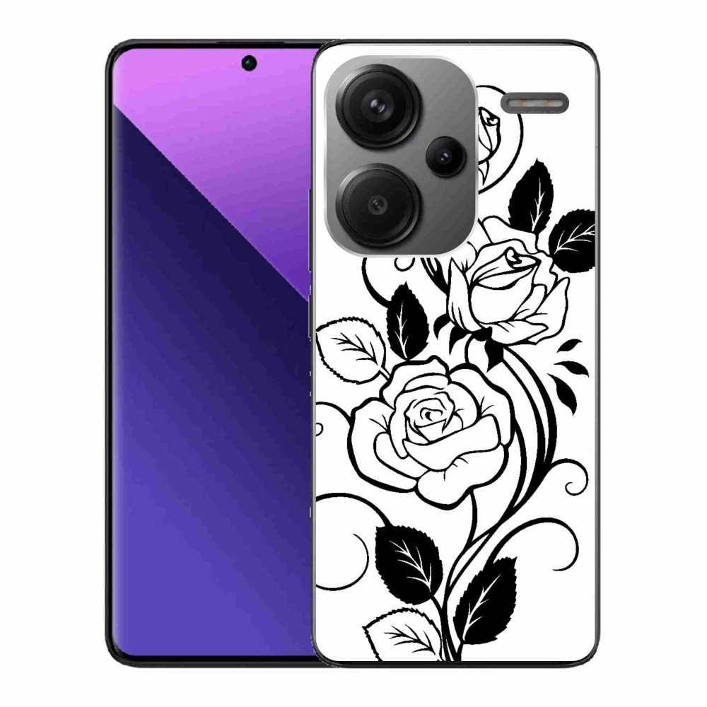 Gél borítás mmCase a Xiaomi Redmi Note 13 Pro+ 5G számára - fekete és fehér rózsa