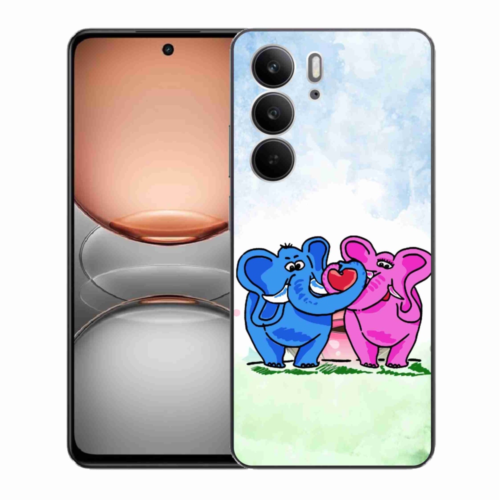 Gél borítás mmCase a Realme C75 készülékhez - szerelmes elefántok