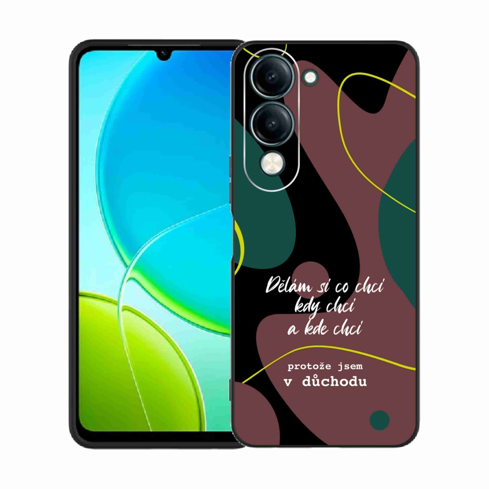 Gél borító mmCase a Vivo Y29s 5G-hez - vicces szöveg 10 fekete háttér