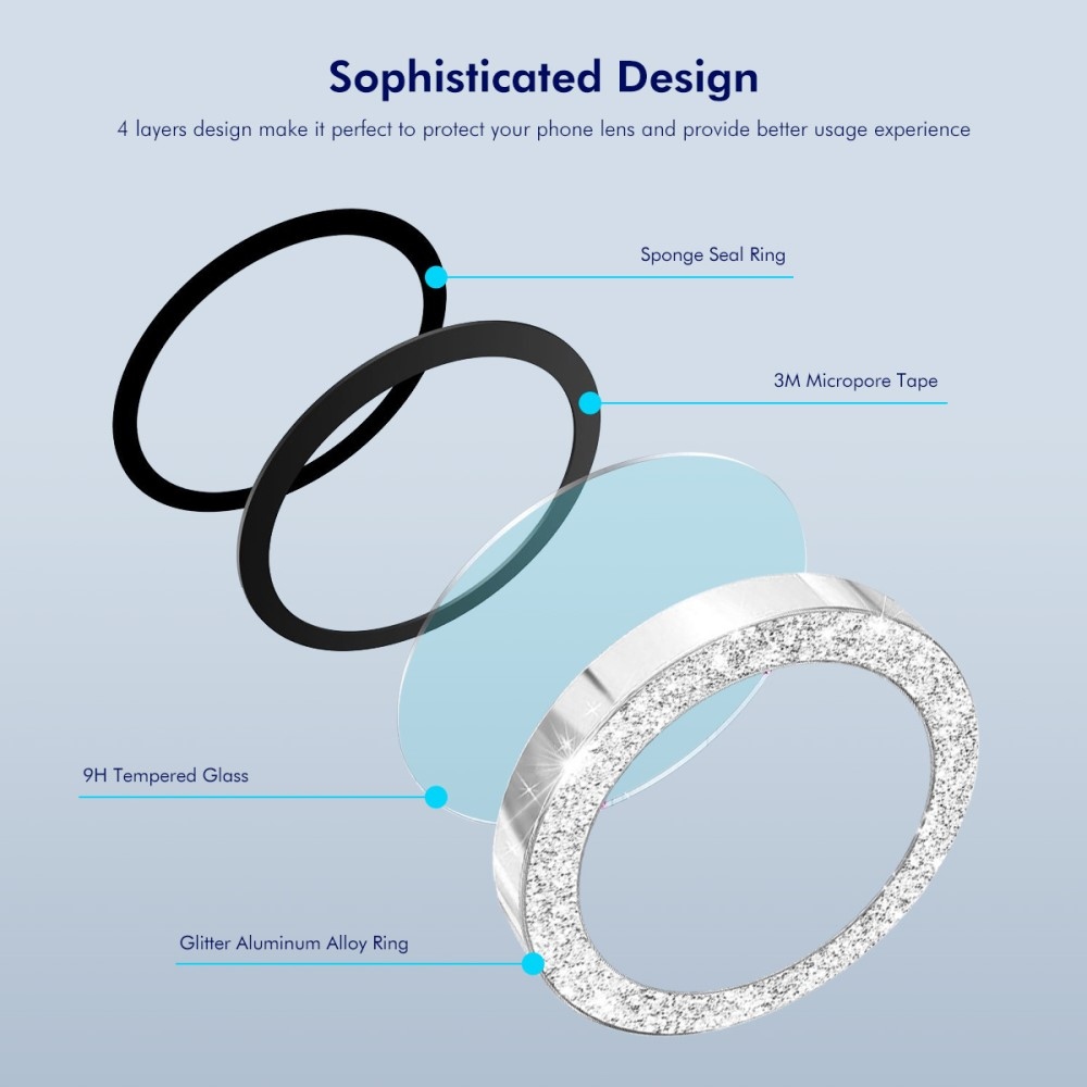 ENK Decor kamera lencse üveg Samsung Galaxy S25 Edge készülékhez (különálló üveg) - ezüst