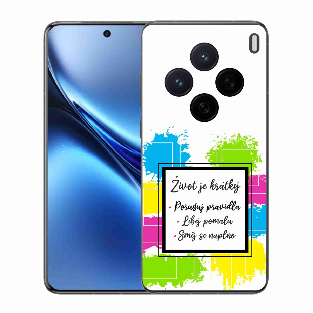 Zselés borítás mmCase a Vivo X200 5G-n - Idézet 5 fehér háttér