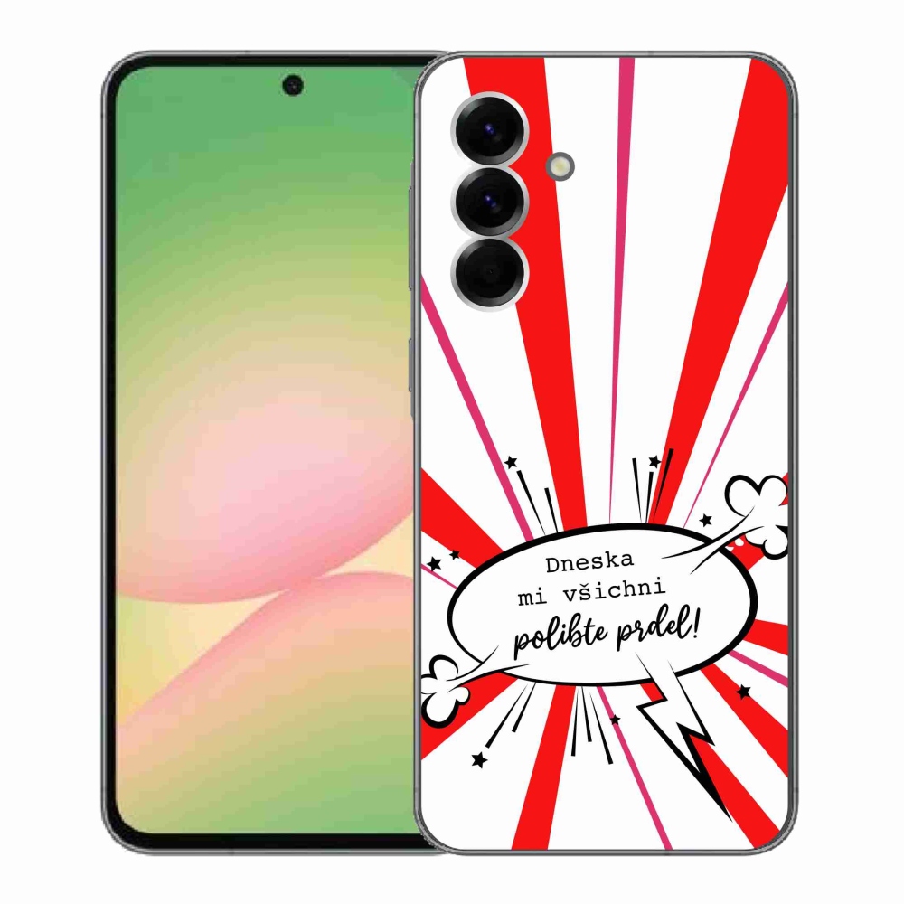 Gél borító mmCase Samsung Galaxy A56 5G - vicces szöveg 15 fehér háttérrel