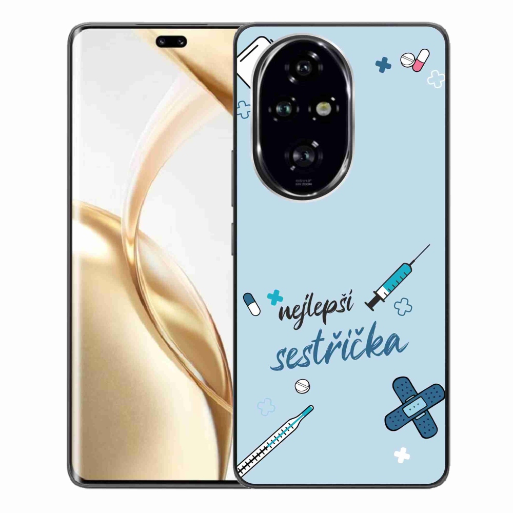 Gél borító mmCase a Honor 200 Pro 5G-n - a legjobb kishúg kék háttérrel