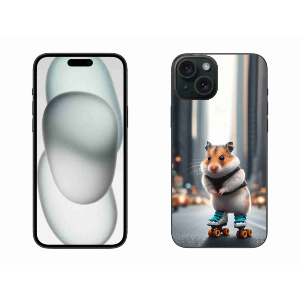 Zselés borítás mmCase iPhone 15 Plus készülékhez - hörcsög korcsolyán