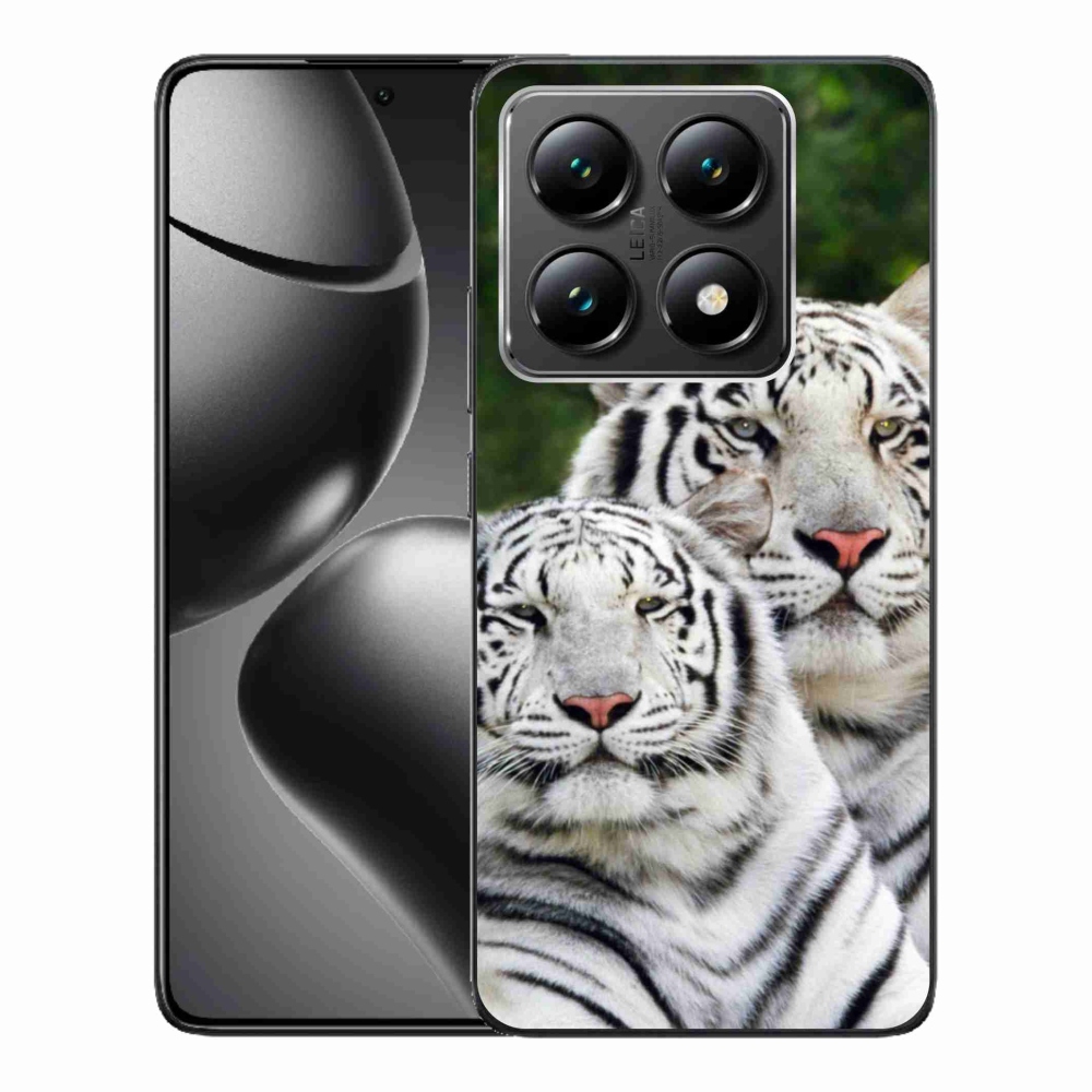 Gél tok mmCase a Xiaomi 14T-hez - fehér tigrisek