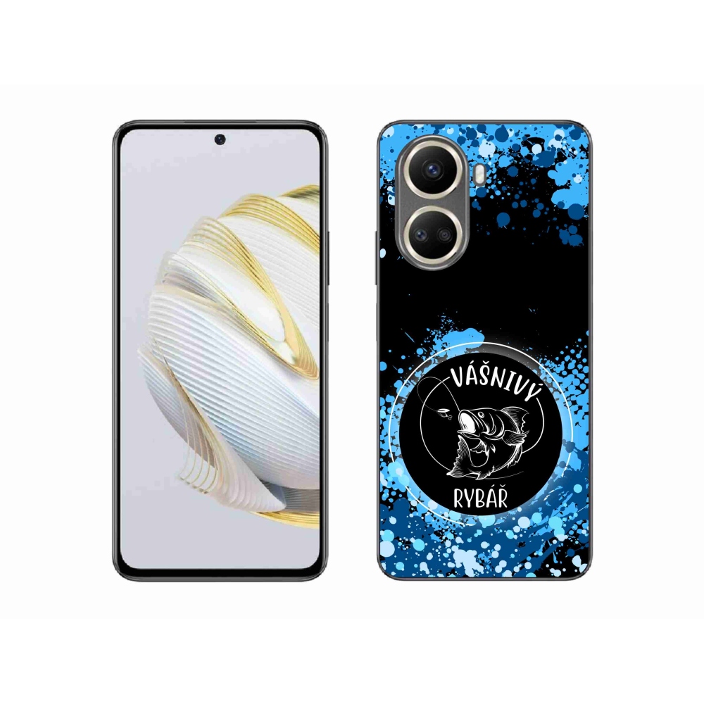 Gél borító mmCase a Huawei Nova 10 SE-hez - szenvedélyes halász fekete háttérrel