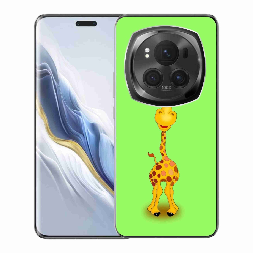 Zselés borítás mmCase a Honor Magic 6 Pro 5G számára - rajzfilm zsiráf