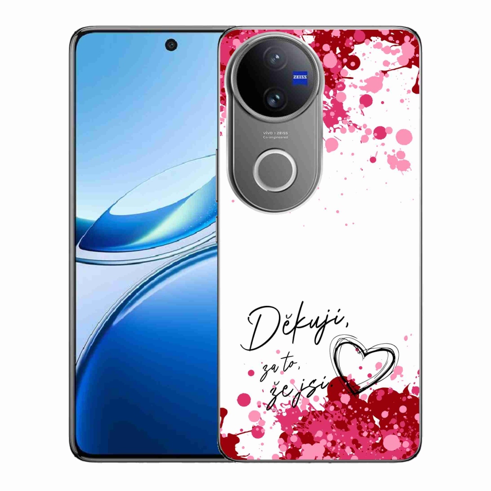 Gél borító mmCase a Vivo V50 5G-n - szerelmes szöveg 2 fehér háttérrel