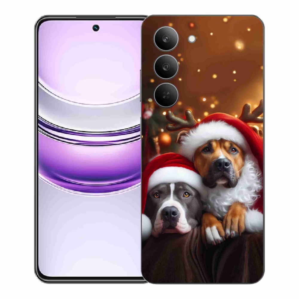 Gél borító mmCase a Realme 14x 5G számára - Karácsonyi kutyák