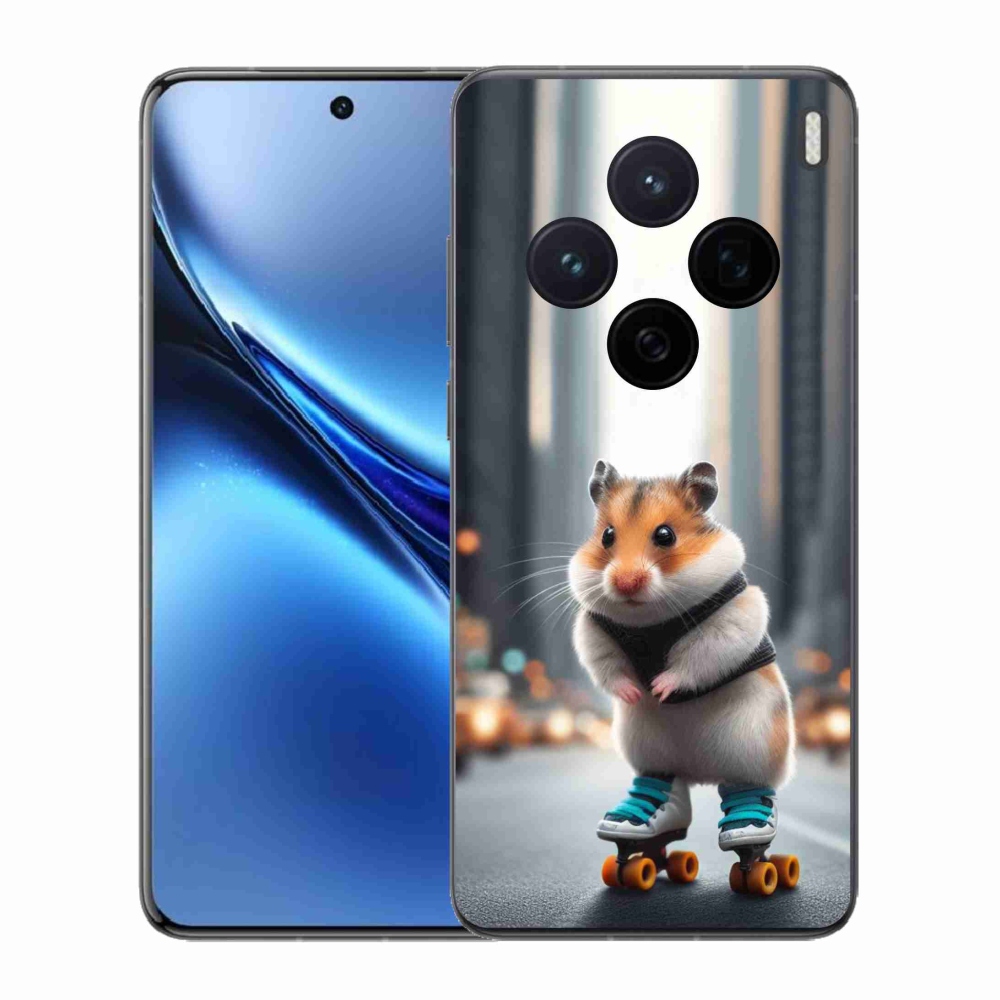 Zselés borítás mmCase a Vivo X200 5G-hez - hörcsög korcsolyán