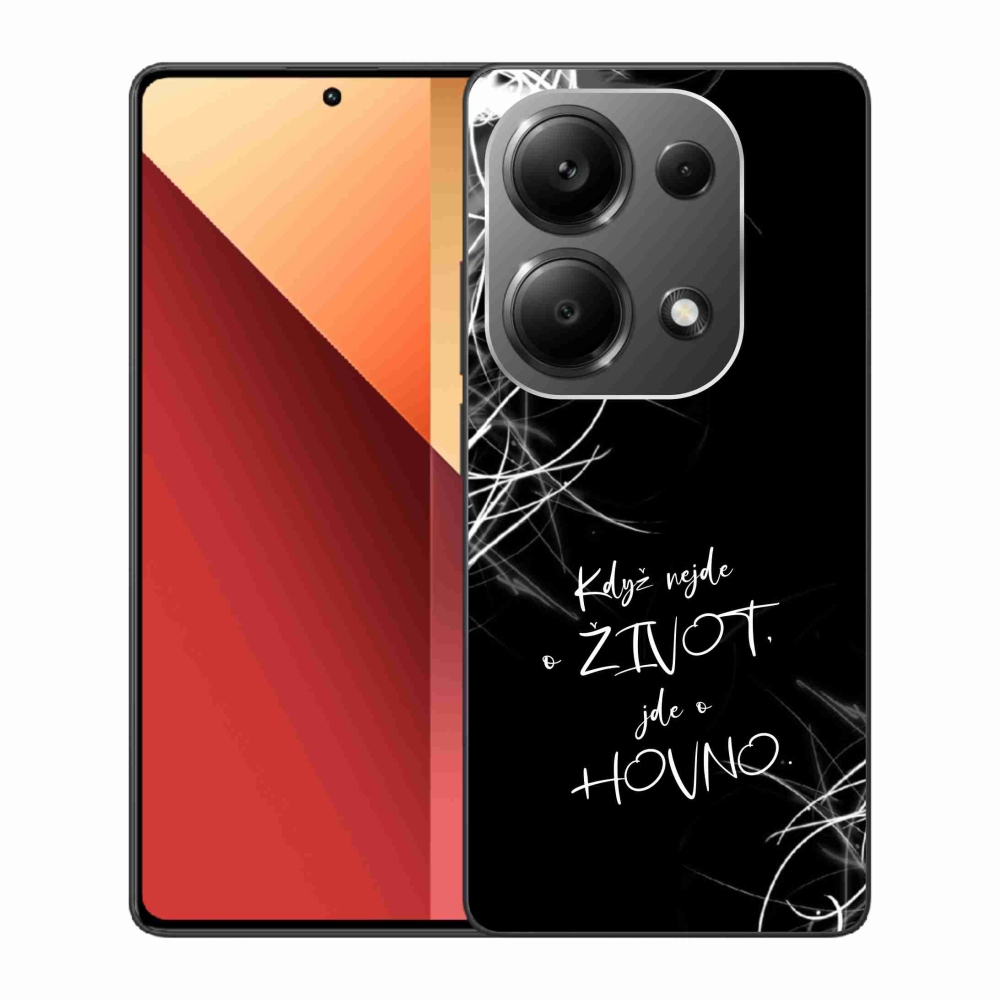 Gél borító mmCase a Xiaomi Redmi Note 13 Pro 4G/Poco M6 Pro számára - vicces szöveg 16 fekete háttér