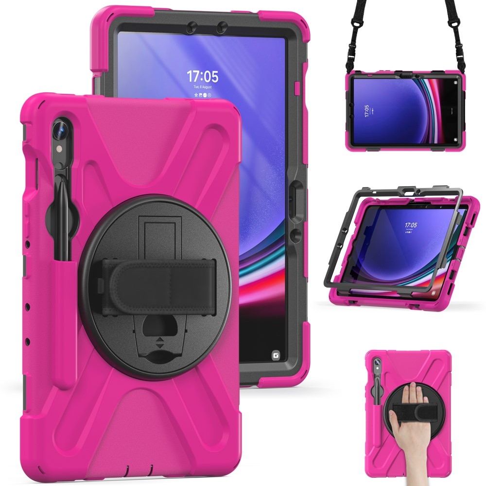 Rúgásálló borítás kézi fogantyúval Samsung Galaxy Tab S9/Tab S10 készülékhez - rózsaszínű