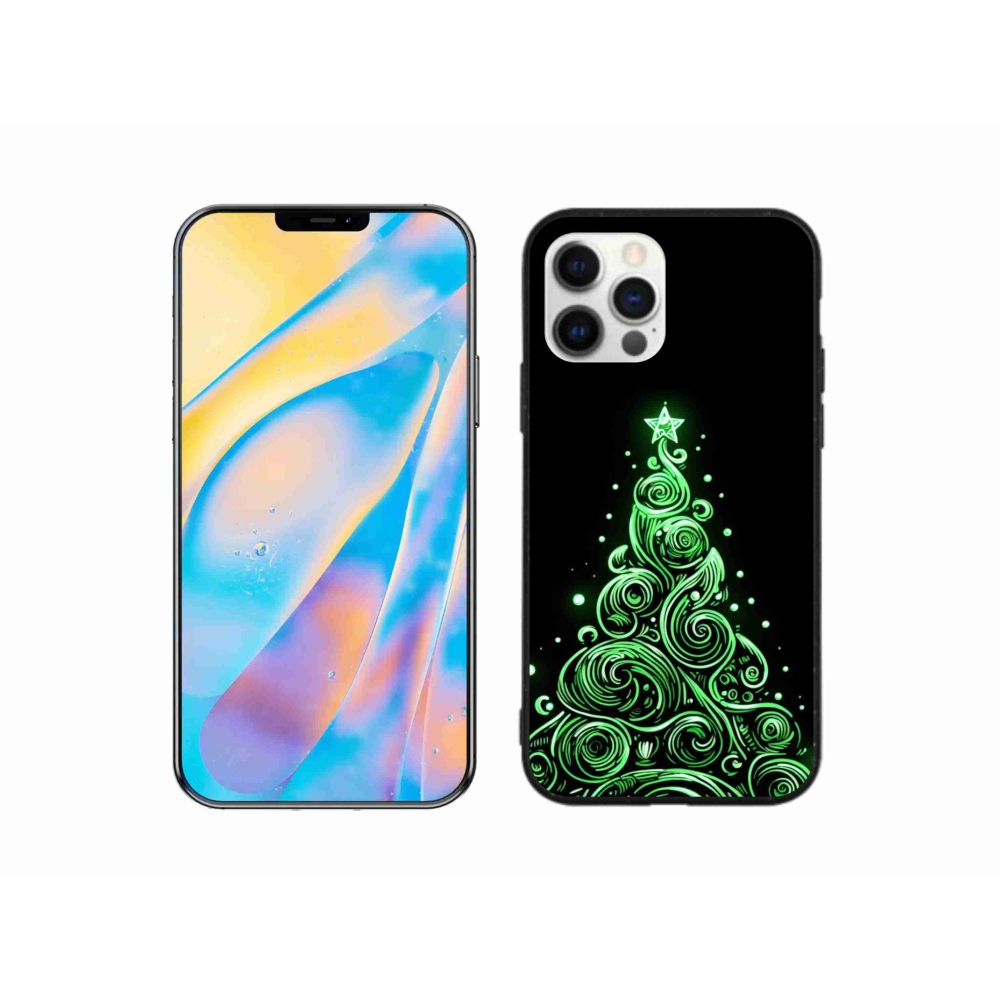 Gél borítás mmCase iPhone 12 Pro készülékhez - neon karácsonyfa 3