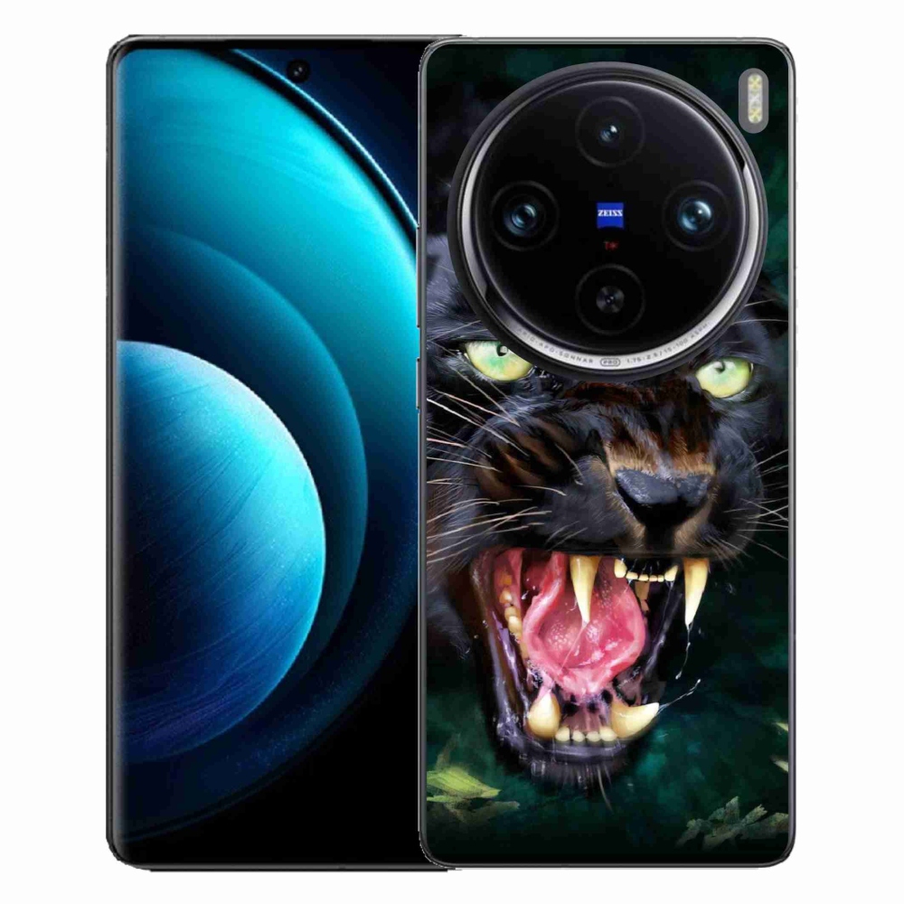 Zselés borítás mmCase a Vivo X100 Pro 5G készülékhez - dühös fekete párduc