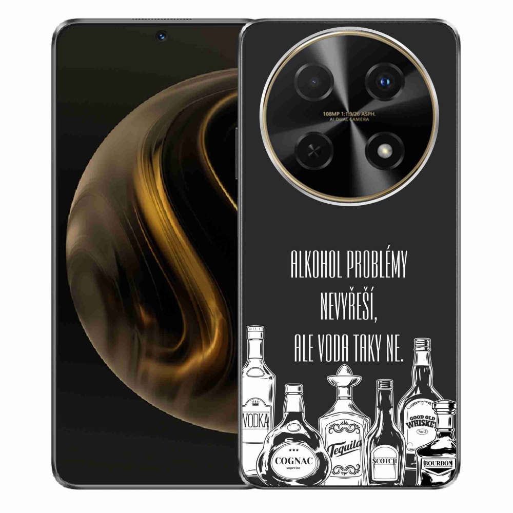 Gél borító mmCase a Huawei Nova 12i készülékhez - vicces szöveg fekete háttérrel