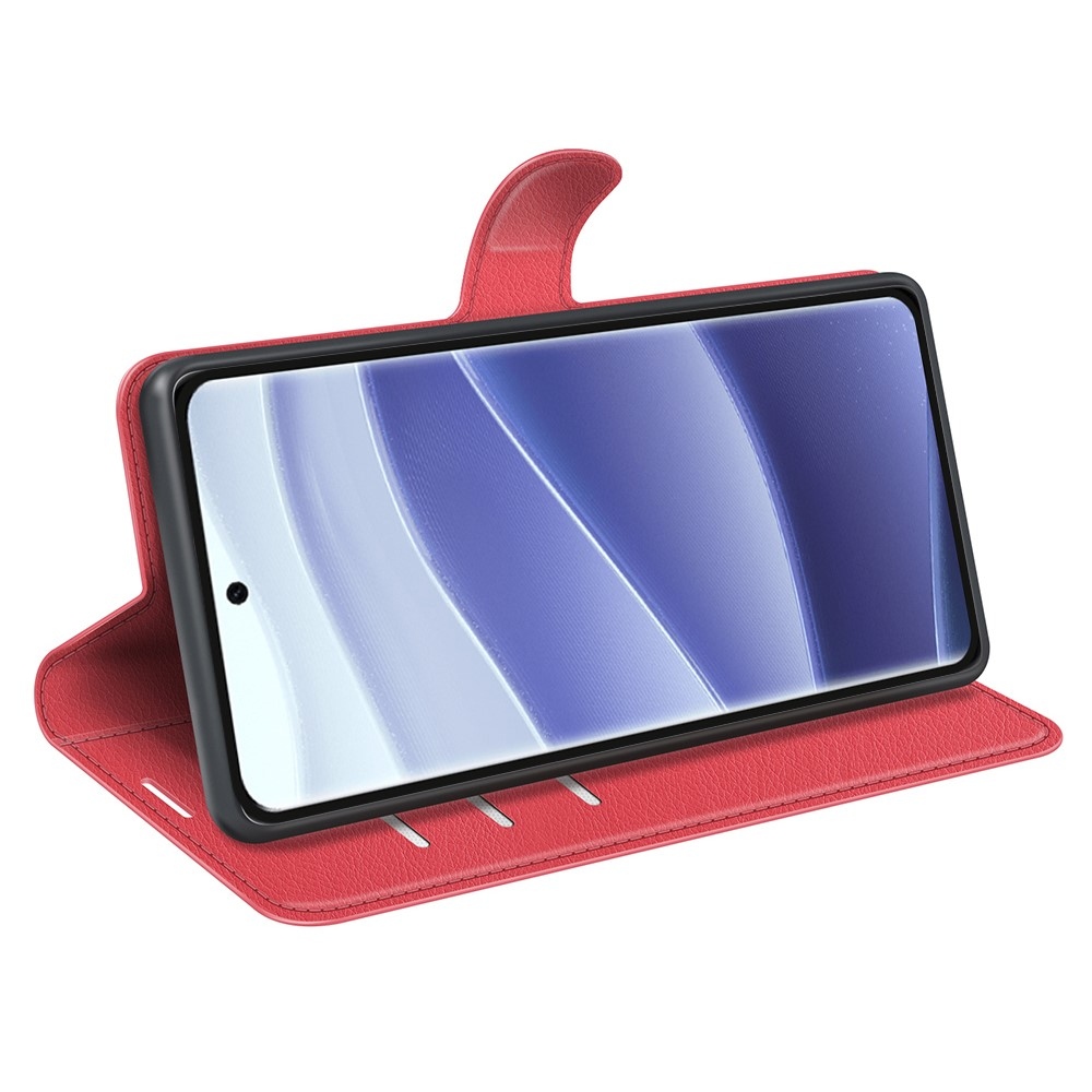 Litchi könyv tok Xiaomi Redmi Note 14 Pro 5G/Poco X7 5G - piros
