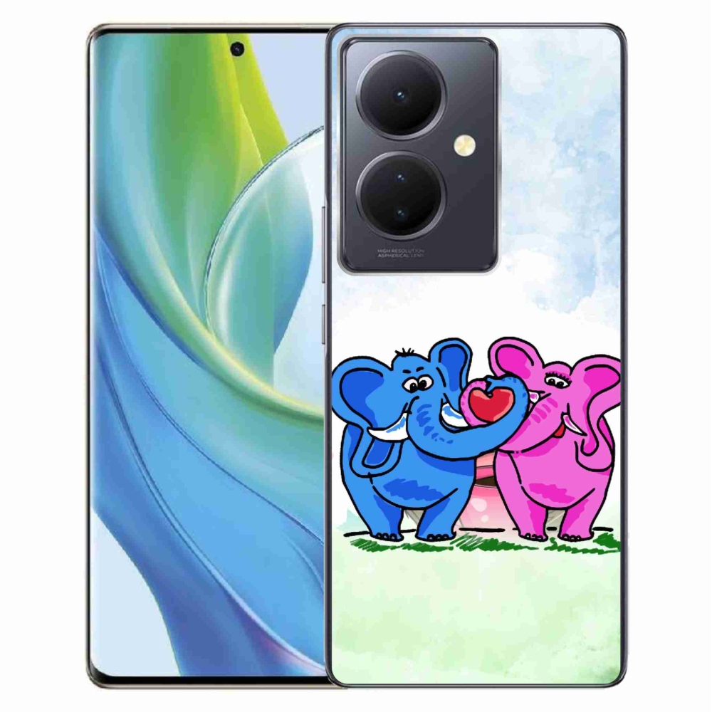 Gélburkolat mmCase a Vivo V29 Lite 5G-hez - szerelmes elefántok