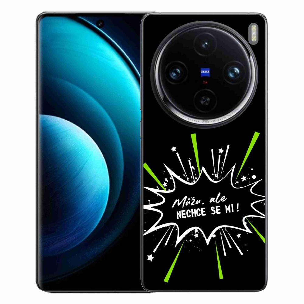 Gél borító mmCase a Vivo X100 Pro 5G készülékhez - vicces szöveg 11 fekete háttér