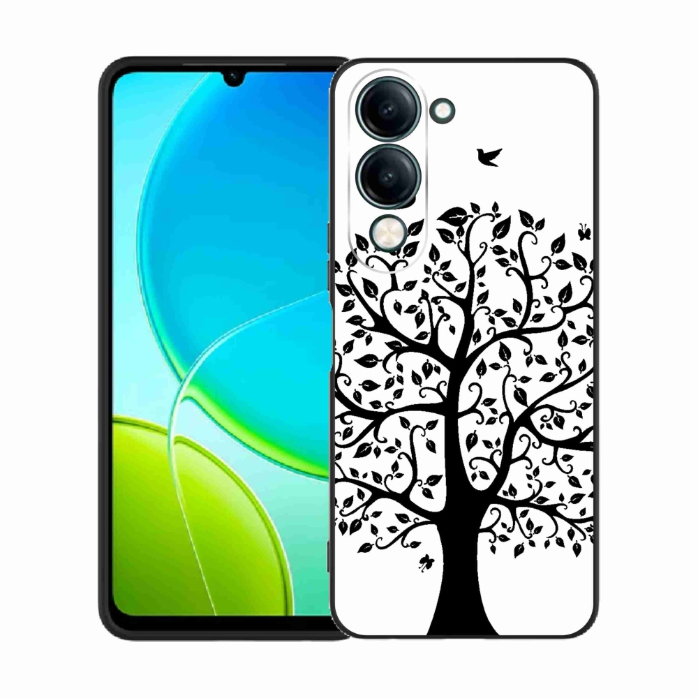 Gél borító mmCase a Vivo Y29s 5G-n - fekete és fehér fa